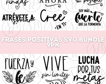 Frases Positivas Cortas en Español SVG Bundle / Pacchetto di SVG Frases Positivas SVG / Frases Bonitas SVG / Frases Cortas SVG / PNG