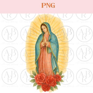 Virgen de Guadalupe png | Watercolor png of Guadalupe png | png 300 dpi | Watercolor png | Our Lady of Guadalupe Clipart png | digital png