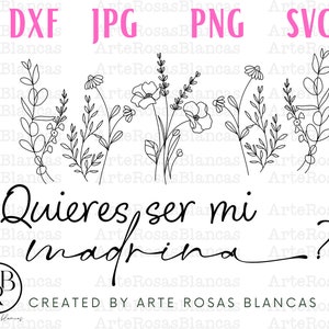 Quieres ser mi madrina svg | Svg Propuesta de Madrina | Svg Madrina | svg en espagnol madrina | vectorielles en espagnol de madrina svg |