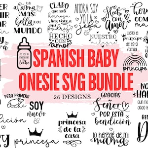 Spanish Onesie svg Bundle 26 Pack / Frases en español para Onesies svg / diseños svg para Onesies en español / Baby svg / Onesie svg /