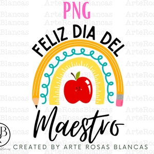Feliz Dia do Maestro PNG | PNG em espanhol | Desenhos de Maestro png | Maestro png | Fundo Transparente | Professores png | Dia do Professor