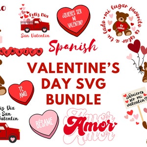 Pacote espanhol San Valentin svg | Pacote SVG espanhol | SVG em espanhol | Pacote de SVG em espanhol | Pacote Amor SVG | Pacote SVG de San Valentin