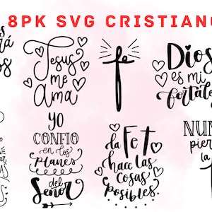 Frases Cristianas svg | svg en Espanol | Frases Religiosas svg | Paquete de svg en Espanol Religiosos | Religioso png | Cristiano png