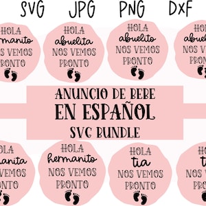 Anuncio de Bebe en Español svg Bundel | Spaanse SVG-bundel