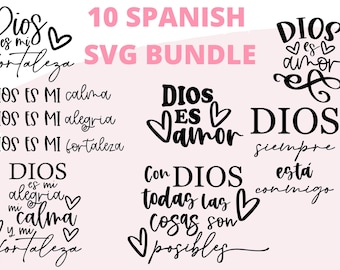 Spanish Christian SVG Bundle | Spanish svg Bundle | Frases Cristianas SVG Bundle | Frases Biblicas svg | Spanish svg
