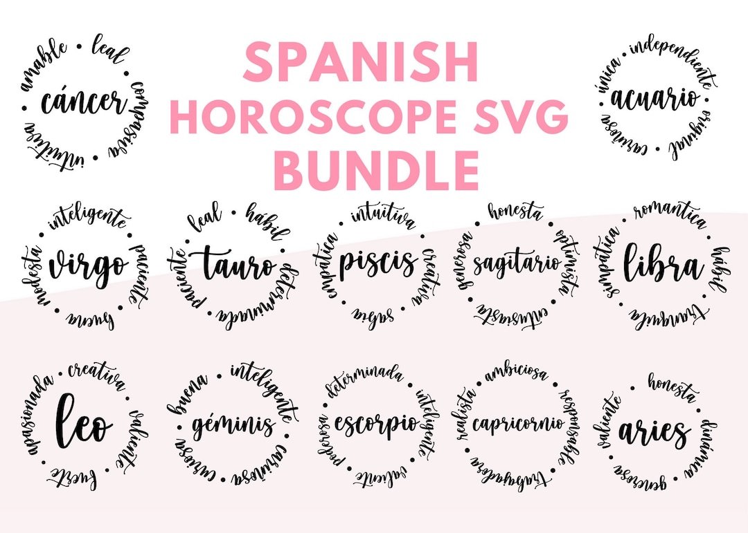 Spanish Horoscope SVG Bundle Svg En Espanol De Horoscopo Spanish