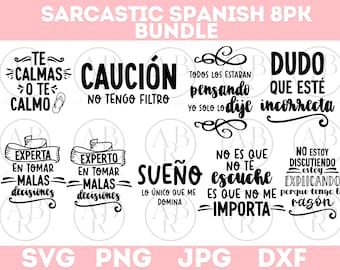 Spanish Sarcastic svg Bundle | Funny Spanish svg | svg for shirts in Spanish | png designs in spanish | spanish png | digital downloads |