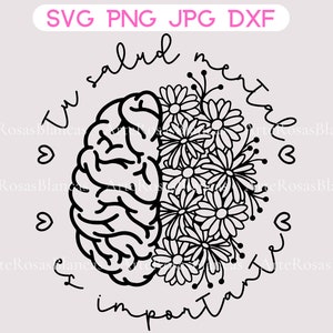Tu Salud Mental Es Importante svg | Spanish Mental Health svg | Spanish svg | Spanish png | Mental Health in Spanish Sayings png