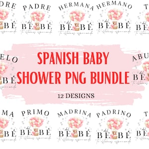 Spaanse baby-png-bundel | Spaanse babyshower familieshirts, png PNGEgg | Spaanse png-bundel | PNG-bundel pasgeboren baby | babyshower in het Spaans