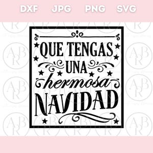 Que Tengas Una Hermosa Navidad svg | SVG en Espanol | Feliz Navidad svg | Navidad svg | Spanish Farmhouse svg | svg for cricut in spanish |