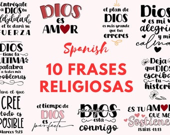 10 スペイン語キリスト教 SVG バンドル | スペイン語 svg | Frases Cristianas SVG バンドル | Frases Biblicas svg | スペイン語 svg | Frases Religiosas svg