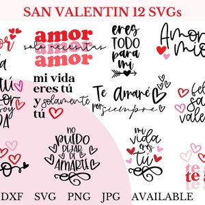 Spanish San Valentin svg Bundle | Spanish svg Bundle | SVG en Español | Bundle de SVG en Español | Amor svg Bundle | San Valentin SVG Bundle