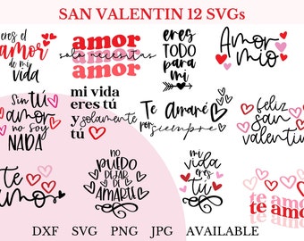 Spanisch San Valentin svg Bundle | Spanische svg Bundle | SVG en Español | Bundle de SVG en Español | Amor svg Bundle | San Valentin SVG Bundle