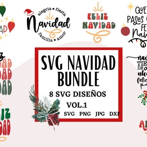 Navidad SVG Bundle | Spanish Christmas SVG Bundle | SVG en espanol | Vector de Navidad | Feliz Navidad svg | Spanish Christmas png |