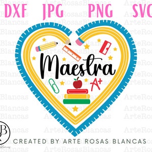 Maestra svg / Spanish Teacher svg / Vectores de Maestra en Espanol / Profesora svg / Maestra png / Dia de Los Maestros svg en Espanol /
