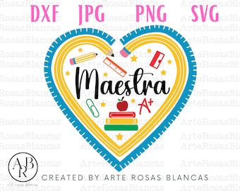 Maestra svg | Spanish Teacher svg | Vectores de Maestra en Espanol | Profesora svg | Maestra png | Dia de Los Maestros svg en Espanol |