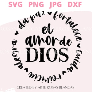El Amor de Dios svg | Spanish svg | Frases Positivas Religiosas svg | Frases religiosas svg | Fraces Cristianas svg | Frases Biblicas svg