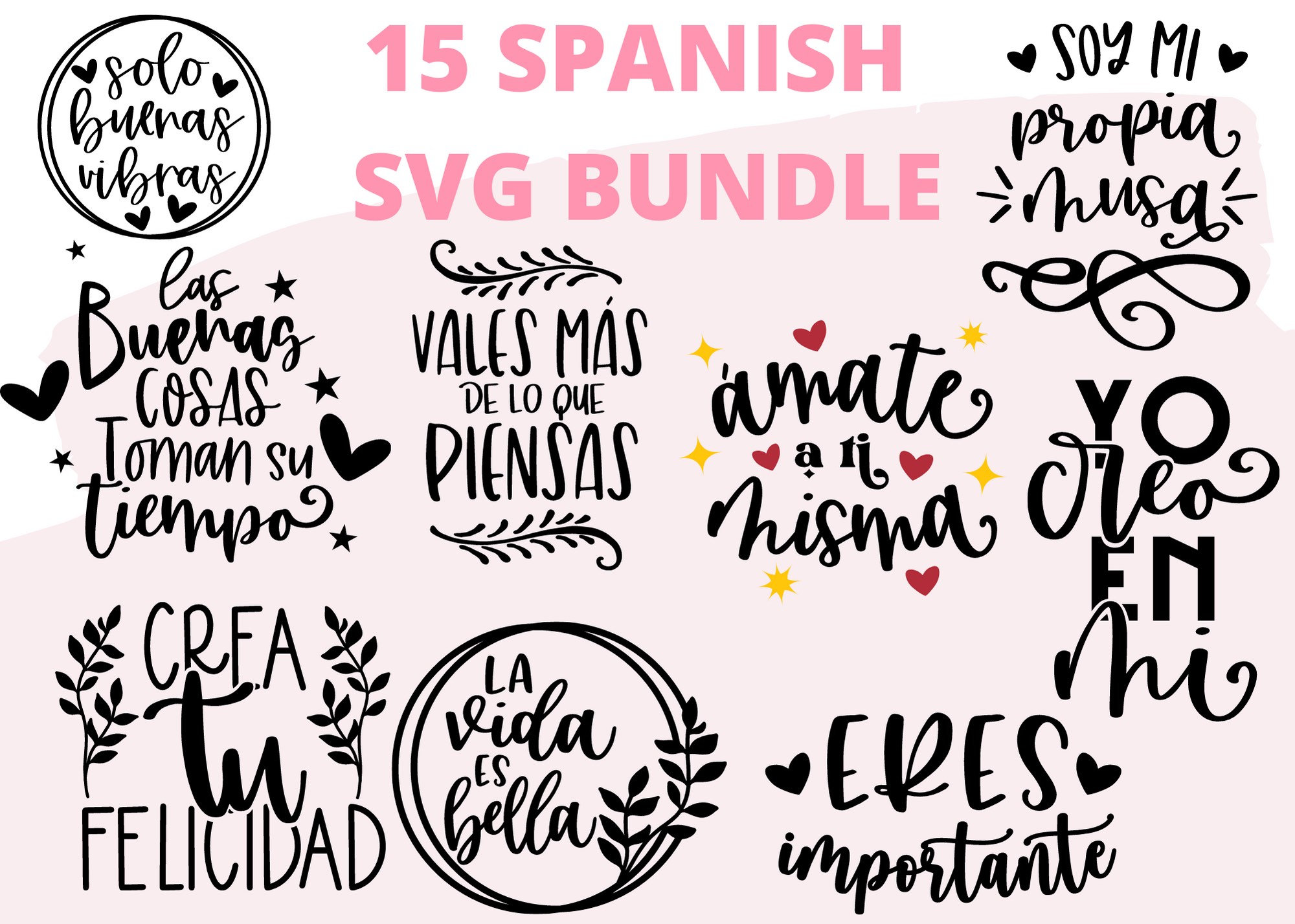 Spanish SVG Bundle Spanish Svg Frases Positivas Svg - Etsy Ireland