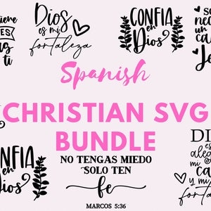 Frases Cristianas SVG, Frases Religiosas PNG, SVG Bundle, Cricut Svg Frases,  Frases Bonitas, Camisas Cristianas, Spanish Phrases 
