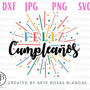 Feliz Cumpleanos svg | Cumpleanos svg | Cumpleanos svg en Espanol | Mensajes de Cumpleanos svg | Vector de Cumpleanos