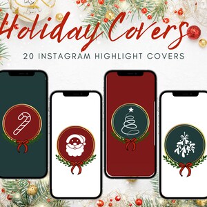 20 Christmas Instagram Highlight Covers | 20 Holiday Instagram Highlight Covers | Christmas Covers | Holiday Highlight Story Icons