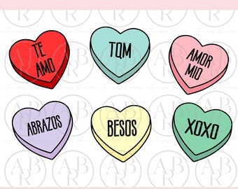 Spanish Valentines Day svg | Spanish Conversation Hearts svg | Spanish png | Valentine svg in Spanish | Latino svg | png