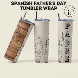 Te Amo Papa Tumbler Wrap | Spanish Tumbler Wrap | Skinny Tumbler Wrap Sublimation Design| Spanish Father&#39;s Day| Padre png | Wraps in Spanish