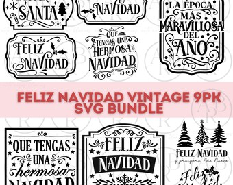 Feliz Navidad svg en Espanol | Spanish Vintage svg | Farmhouse Christmas Spanish svg Design | Spanish svg | Navidad svg