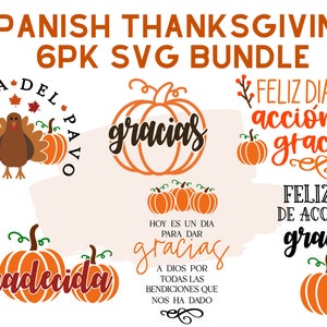 Pacote Dia de Ação de Graças svg | SVG espanhol | Pacote svg de Ação de Graças em espanhol | Dia da Turquia svg | Turquia svg | Pacote de arquivos png espanhol