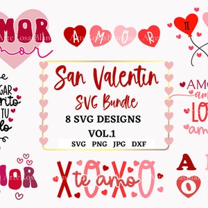 Paquete de svg de San Valentín en español / Paquete de svg en español / SVG en Español / Paquete de SVG en Español / Paquete de svg de Amor / Paquete SVG de San Valentín