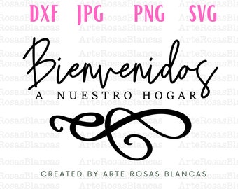 Bienvenidos A Nuestro Hogar svg / Spanish svg / Bienvenidos png / png de Hogar / Casa png / Diseños de Hogar png