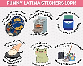 Latina Funny svg Bundle | 10 Spanish Stickers PNG svg | Relatable Hispanic Quotes | Latina Humor | svg files for cricut | Stickers png