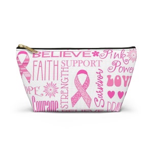 Breast Cancer Awareness Accessory Pouch w T-bottom