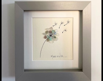 Make a wish sea glass picture