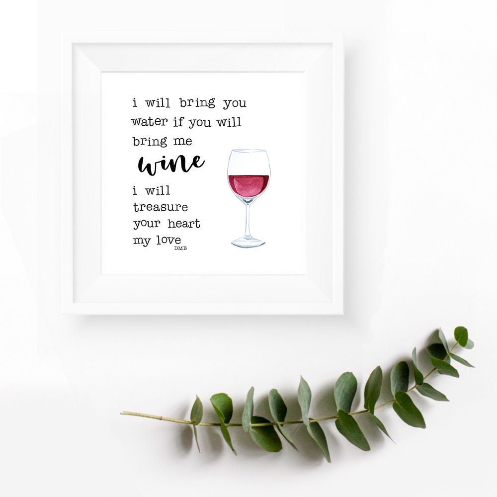 Dave Matthews Band Water Into Wine Song Lyrics Etsy