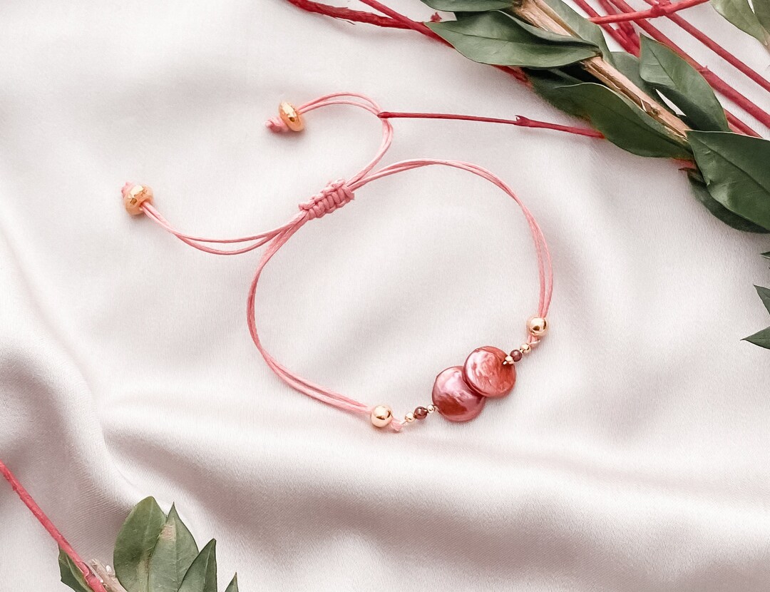 Twin Flame Bracelet Red Double Baroque Pear Bracelet Red Etsy