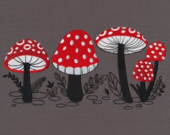 Bathroom Hand Towel Mushroom Art Dish Towel Toadstool Decor Mushroom Decor Mushroom Print Kitchen Towel Tea Towel