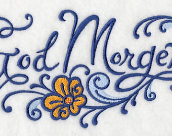 God Morgen Embroidered Towel Flour Sack Towel Kitchen Towel Hand Towel Tea Towel Dish Towel Good Morning Norwegian Terry Hand Towel