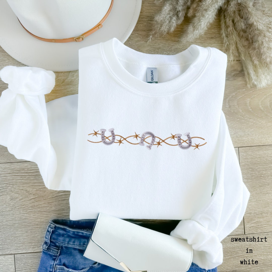 Western Embroidered Knit Sweatshirt