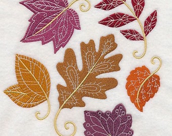 MAPLE LEAF SCENE Rare Fall Embroidered SET 2 BATHROOM HAND TOWEL By Laura MAPLE LEAF SCENE Rare Fall Embroidered SET 2 BATHROOM HAND TOWEL By Laura