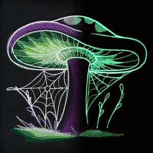 Enchanted Garden Mushroom Embroidered Towel, Flour Sack Towel, Kitchen Towel, Hand Towel, Dish Towel, Mushroom Embroidery
