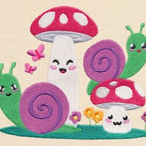 Garden Party Mushrooms Embroidered Towel, Flour Sack Towel, Kitchen Towel, Hand Towel, Dish Towel, Mushroom Embroidery