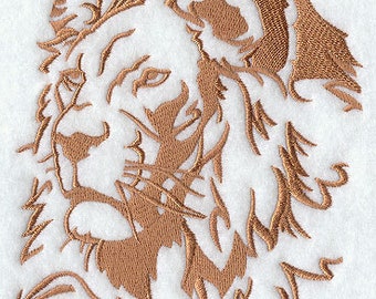 Lion Silhouette Embroidered Towel Flour Sack Towel Kitchen Towel Hand Towel Tea Towel Dish Towel Lion Embroidery Animal Embroidery