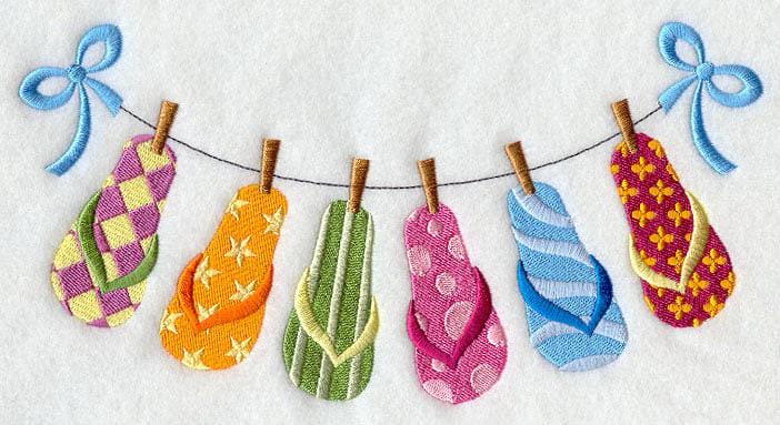 Tropical Beach Flip Flops Kitchen Towel - Waffle Weave Cotton, 27x18 Inches - View #12