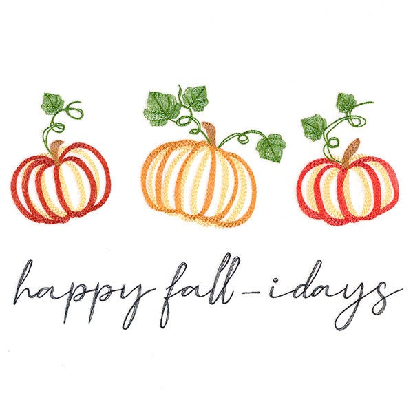 Happy Fall-iDays Embroidered Towel Flour Sack Towel Kitchen Towel Hand Towel Tea Towel Dish Towel Pumpkin Embroidery