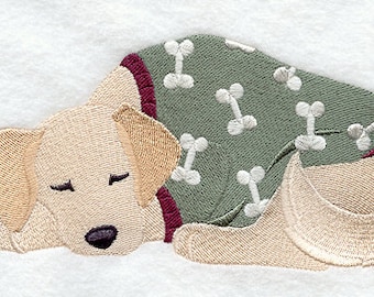 Labrador Retriever in Pajamas Embroidered Towel Flour Sack Towel Kitchen Towel Hand Towel Tea Towel Dish Towel Dog Breed Towel