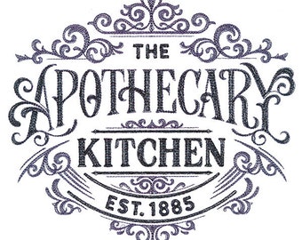 The Apothecary Kitchen Embroidered Towel Flour Sack Towel Kitchen Towel Tea Towel Dish Towel Decorative Towel