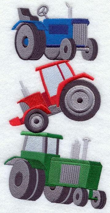 Tractor Stack Embroidered Towel, Flour Sack Towel, Kitchen Towel, Hand Towel, Dish Towel, Waffle Towel, Farm Equipment, Velour Hand Towel
