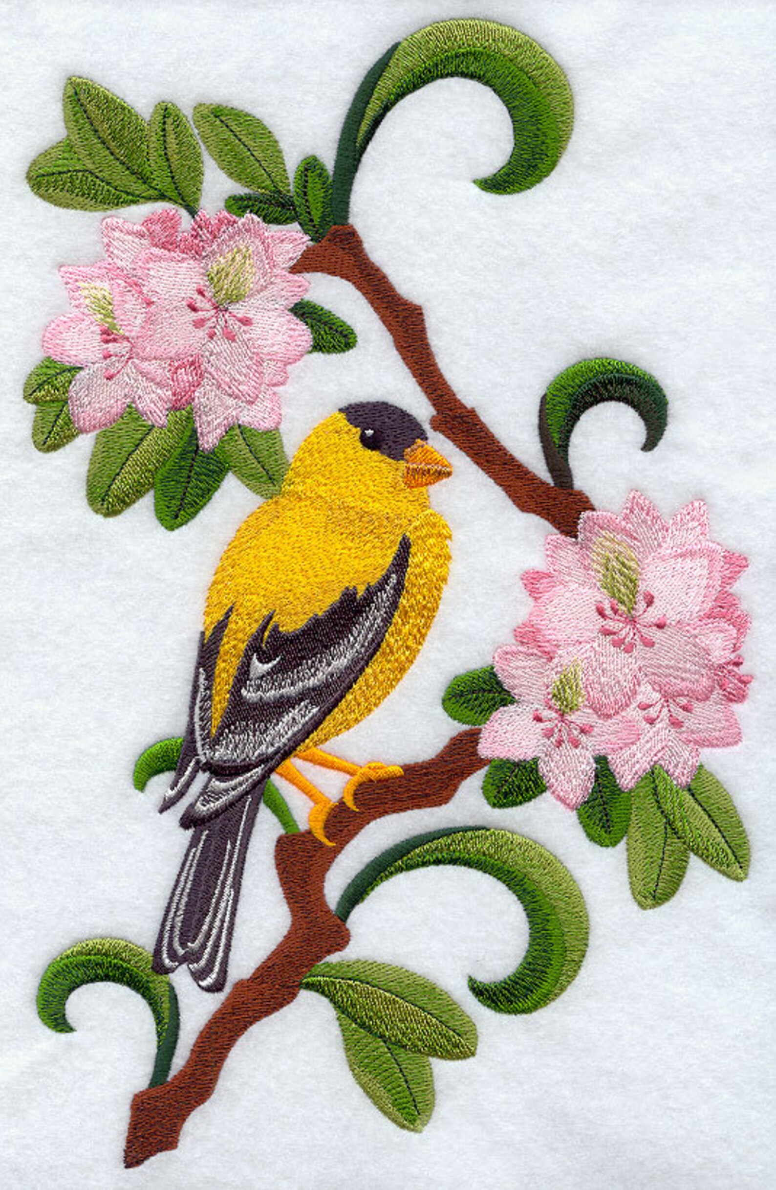 Washington State Bird Willow Goldfinch and Rhododendron - Etsy