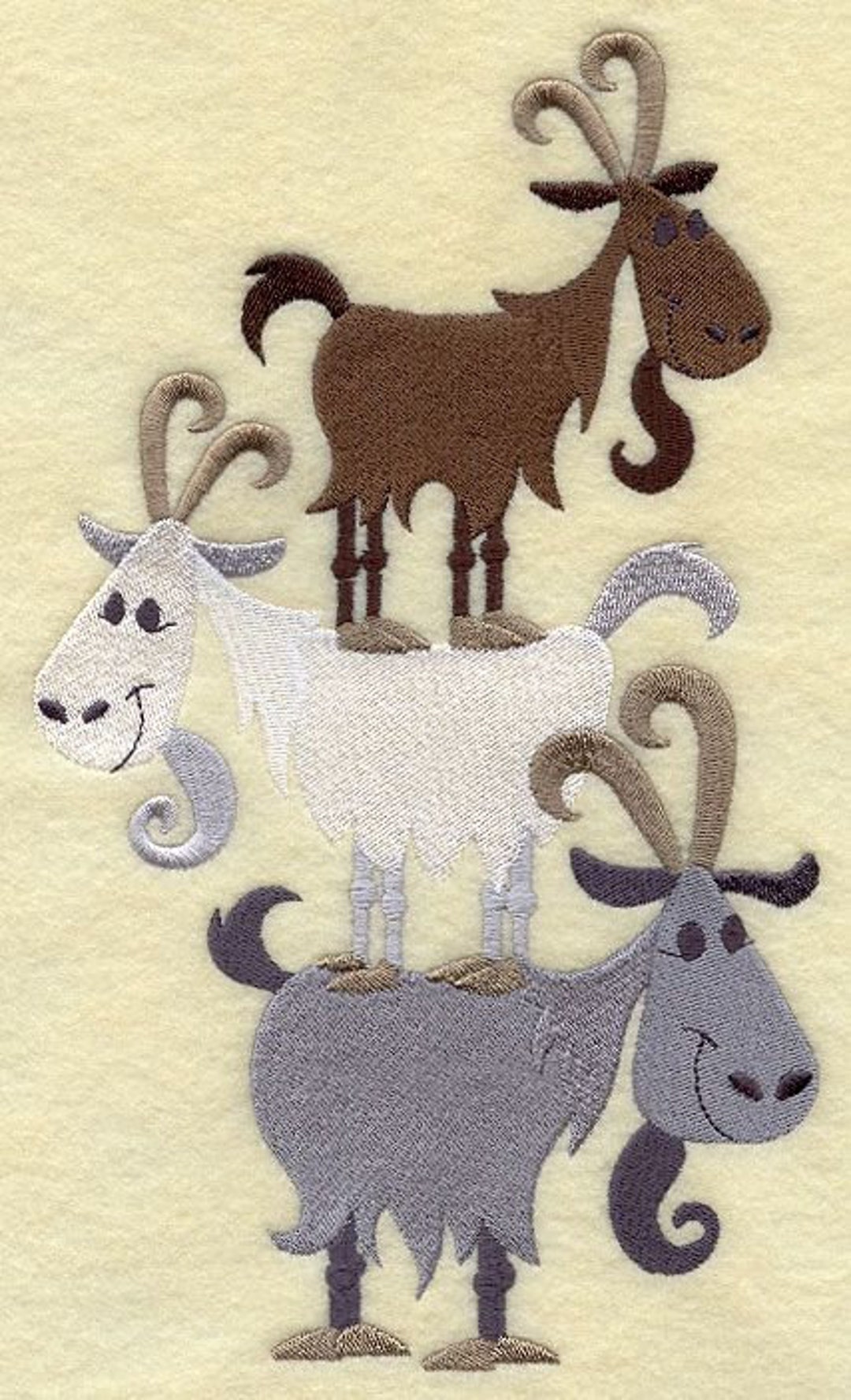 Goat Stack Embroidered Towel Flour Sack Towel Kitchen Towel Hand Towel ...